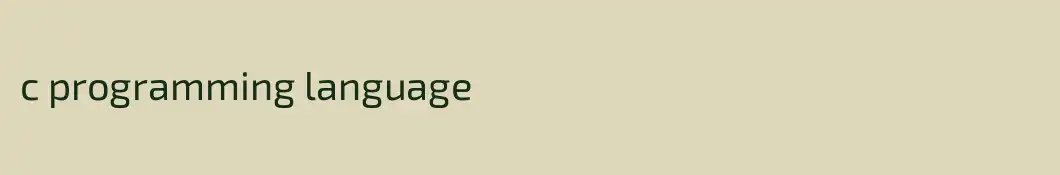 c programming language